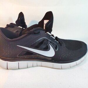Women's Nike Free Run+ 3 Black White Sz 13 (31CM) 510642-002